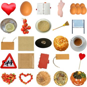 Collage of many objects isolated