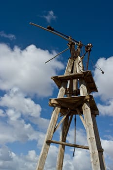 Remnants of a wind turbine, Costa Teguise on Lanzarote Island, Spain.