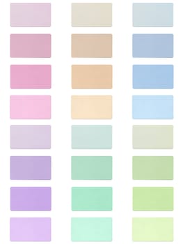 Colour fabric paint samples isolated over white