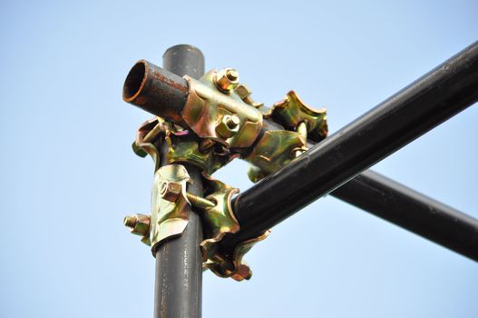 Temporary scaffold for construction works at building site