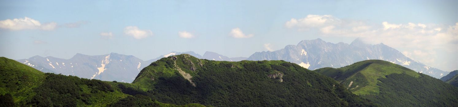 The main Caucasian ridge; rocks; a relief; a landscape