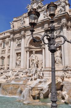 Baroque Trevi Fountain (Fontana di Trevi) in Rome, Italy