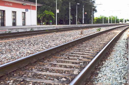 Railway or railroad tracks for train transportation