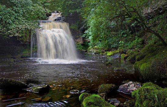 Cauldron Falls at West Burton in the Yorkshire Dales, England.