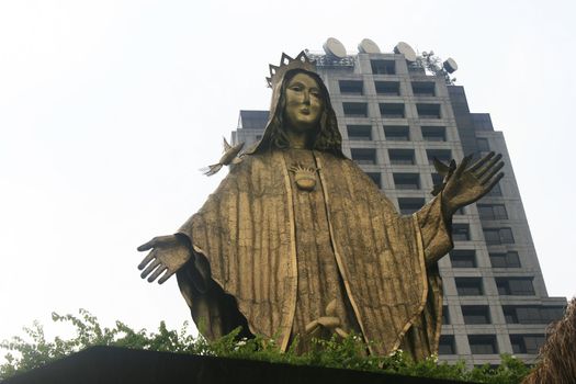 Bronze Sculpture of religious St Mary in Manila