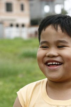 Expression of a young happy asian  boy