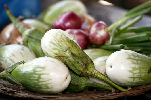 Brinjals with other exotic vegetable ready for cooking