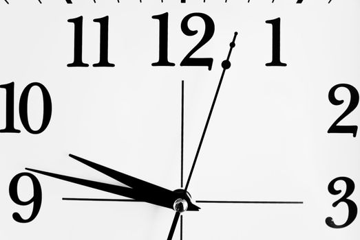 top half of black and white clock face