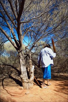 The local guide - the Australian working in park. .