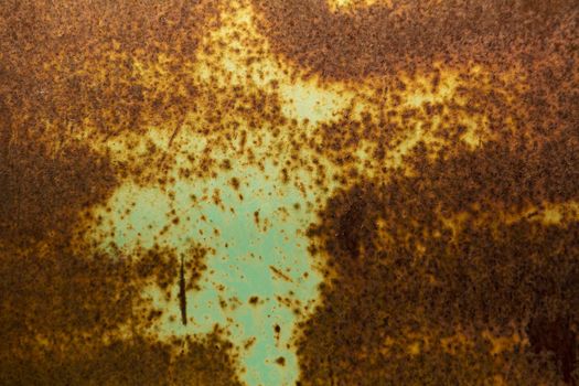 Close up view of a rusty old piece of iron texture.