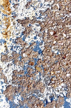 Close view of an old wall worn out by time and weather.