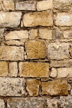 Close up view of an old brick wall texture.