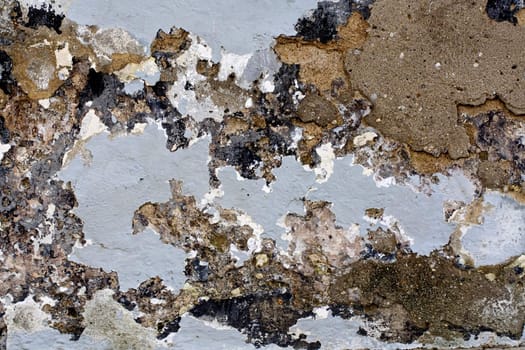 Close up view of a weathered wall texture.