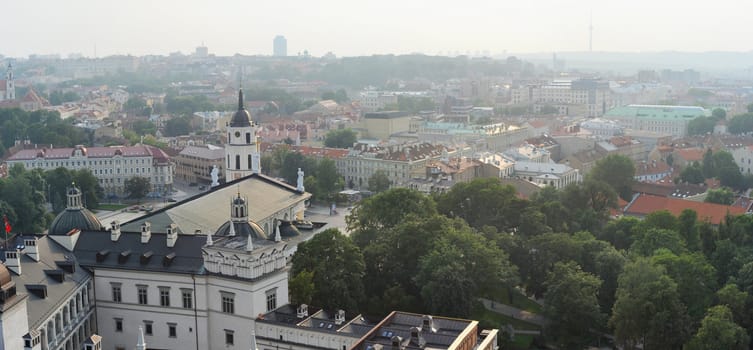 Vilnius Cathedral and old town view. Lithuania