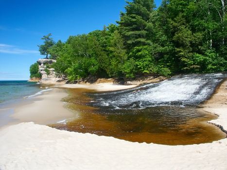 Chapel Creek flows into Lake Superior in northern Michigan.