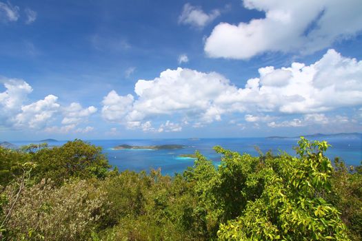 View of the Caribbean from Virgin Islands National Park on St John (USVI).