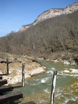 Greens; the Caucasian ridge; rocks; a relief; a landscape; a hill; a panorama; mountains; Caucasus; mountain; a slope