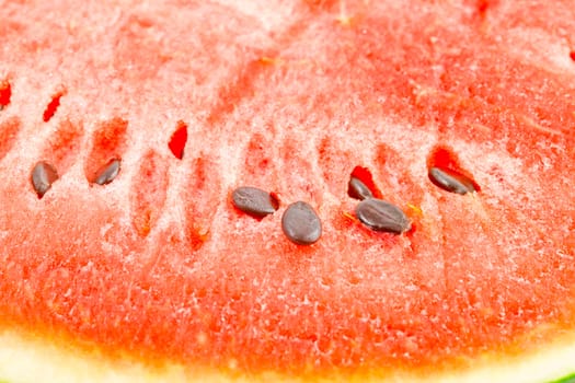 Half cut watermelon on white background.