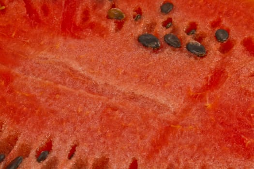 Close up of watermelon and seeds, isolated on white