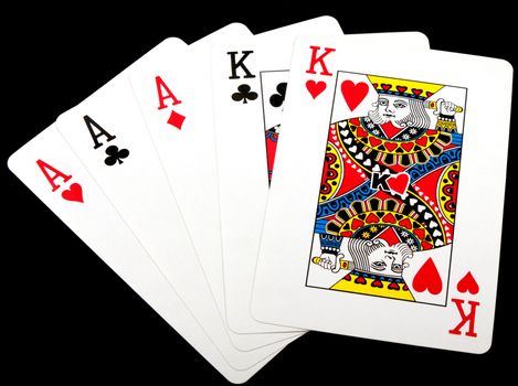 pokerhand, full house, aces and kings