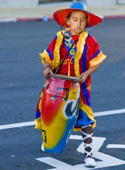 MONTEVIDEO, URUGUAY - JANUARY 31 2010 : A  carnaval participant in the annual national festival of Uruguay ,held in Montevideo Uruguay on January 31 201