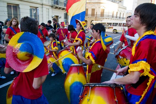 MONTEVIDEO, URUGUAY - JANUARY 31 2010 : A  carnaval participants in the annual national festival of Uruguay ,held in Montevideo Uruguay on January 31 20