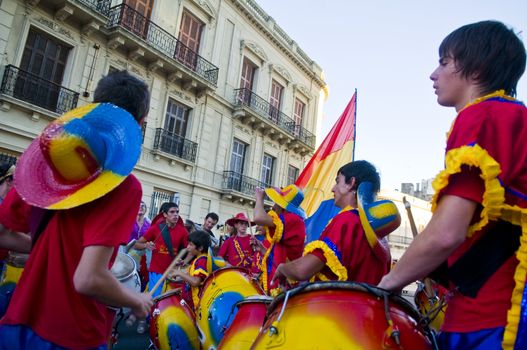 MONTEVIDEO, URUGUAY - JANUARY 31 2010 : A  carnaval participants in the annual national festival of Uruguay ,held in Montevideo Uruguay on January 31 20