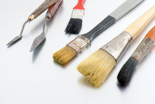Paintbrushes isolated on white background.