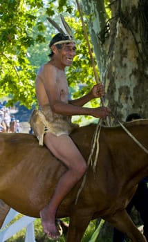 TACUAREMBO, URUGUAY - MAR 6 : Participant in the annual festival "Patria Gaucha" March 6, 2010 in Tacuarembo, Uruguay. It is one of the biggest festival in South America to celebrate gaucho culture