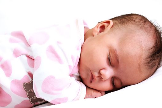 close-up of sweet newborn baby peaceful and asleep