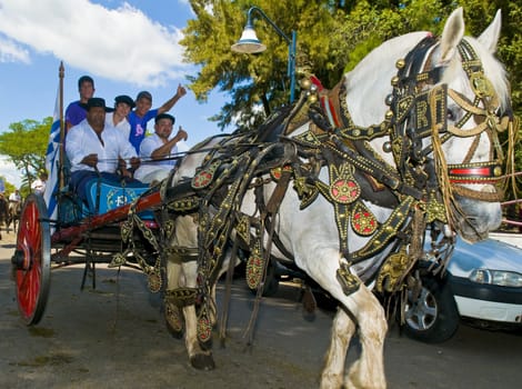 TACUAREMBO, URUGUAY - MAR 6 : Participants in the annual festival "Patria Gaucha" March 6, 2010 in Tacuarembo, Uruguay. It is one of the biggest festival in South America to celebrate gaucho culture