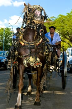 TACUAREMBO, URUGUAY - MAR 6 : Participant in the annual festival "Patria Gaucha" March 6, 2010 in Tacuarembo, Uruguay. It is one of the biggest festival in South America to celebrate gaucho culture