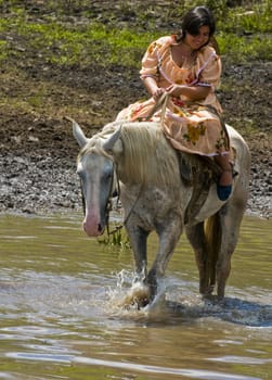 TACUAREMBO, URUGUAY - MAR 6 : Participant in the annual festival "Patria Gaucha" March 6, 2010 in Tacuarembo, Uruguay. It is one of the biggest festival in South America to celebrate gaucho culture