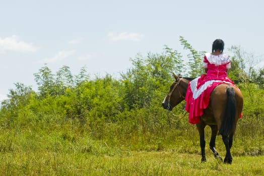 TACUAREMBO, URUGUAY - MAR 6 : Participant in the annual festival "Patria Gaucha" March 6, 2010 in Tacuarembo, Uruguay. It is one of the biggest festival in South America to celebrate gaucho culture