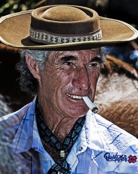 TACUAREMBO, URUGUAY - MAR 6 : Participant in the annual festival "Patria Gaucha" March 6, 2010 in Tacuarembo, Uruguay. It is one of the biggest festival in South America to celebrate gaucho culture