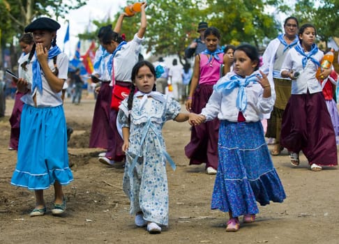 TACUAREMBO, URUGUAY - MAR 6 : Participants in the annual festival "Patria Gaucha" March 6, 2010 in Tacuarembo, Uruguay. It is one of the biggest festival in South America to celebrate gaucho culture