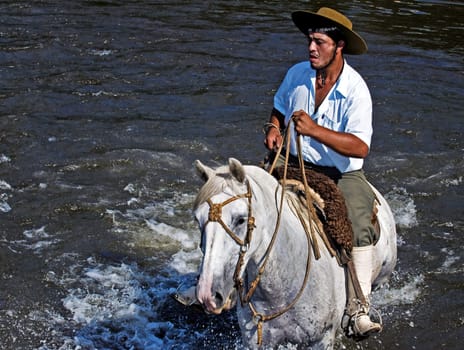 TACUAREMBO, URUGUAY - MAR 6 : Participant in the annual festival "Patria Gaucha" March 6, 2010 in Tacuarembo, Uruguay. It is one of the biggest festival in South America to celebrate gaucho culture