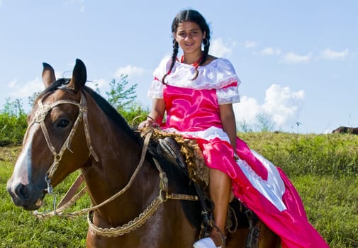 TACUAREMBO, URUGUAY - MAR 6 : Participant in the annual festival "Patria Gaucha" March 6, 2010 in Tacuarembo, Uruguay. It is one of the biggest festival in South America to celebrate gaucho culture