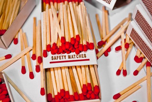 Bunch of Red Safety Matches