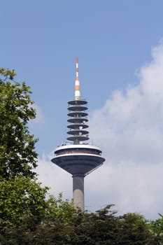 The Europaturm, The tower of Europe, tallest structure in Frankfurt, Hesse, Germany.