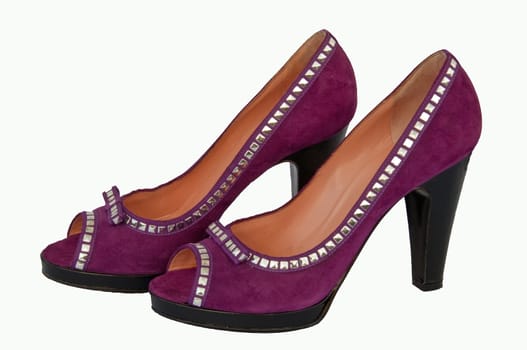 Lilac female shoes with high heels