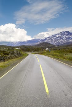 Road to mountains of Norway. Pass Bjornfild.