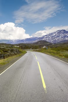 Road to mountains of Norway. Pass Bjornfild.