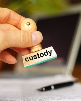 custody stamp showing law or crime concept