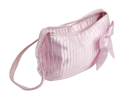 Pink female handbag. Isolated on white background