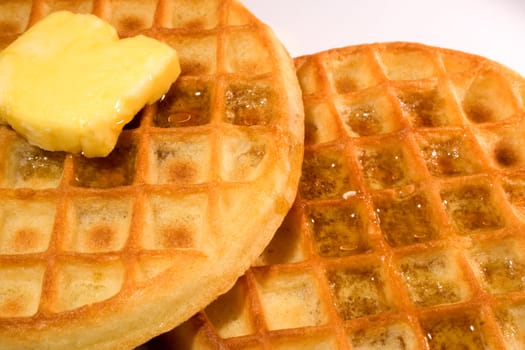 Waffles with syrup ready to eat or serve