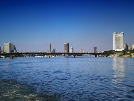 cairo skyline from river nile