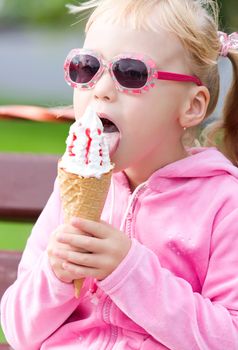 Little girl eating icecream Little girl eating icecream