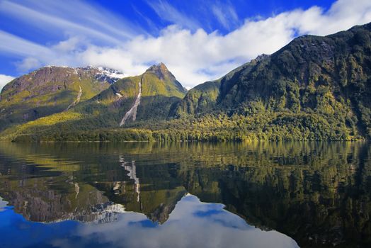 Lake Manapouri in New Zealand.