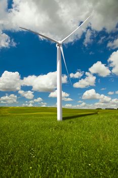 Clean energy being generated by a windmills park